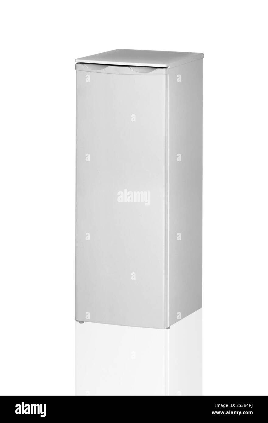 réfrigérateur isolé sur fond blanc. réfrigérateur isolé sur blanc Banque D'Images