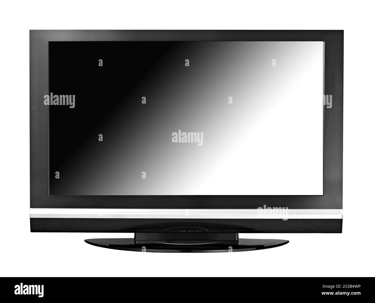 Moniteur de télévision lcd à écran large moderne isolé sur fond blanc. Moniteur tv lcd grand écran moderne isolé Banque D'Images