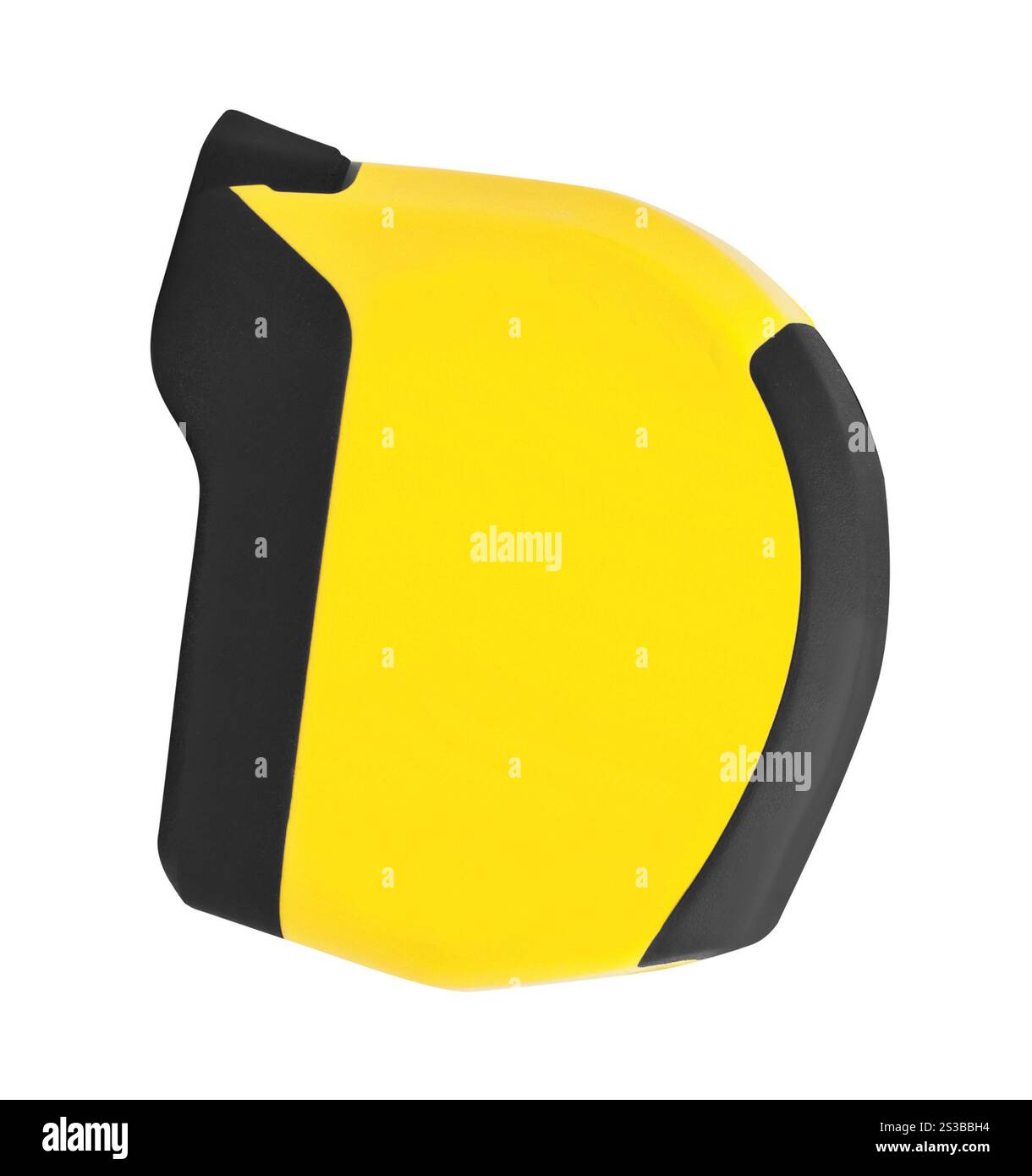 Roulette pour mesurer des distances sur fond blanc Banque D'Images