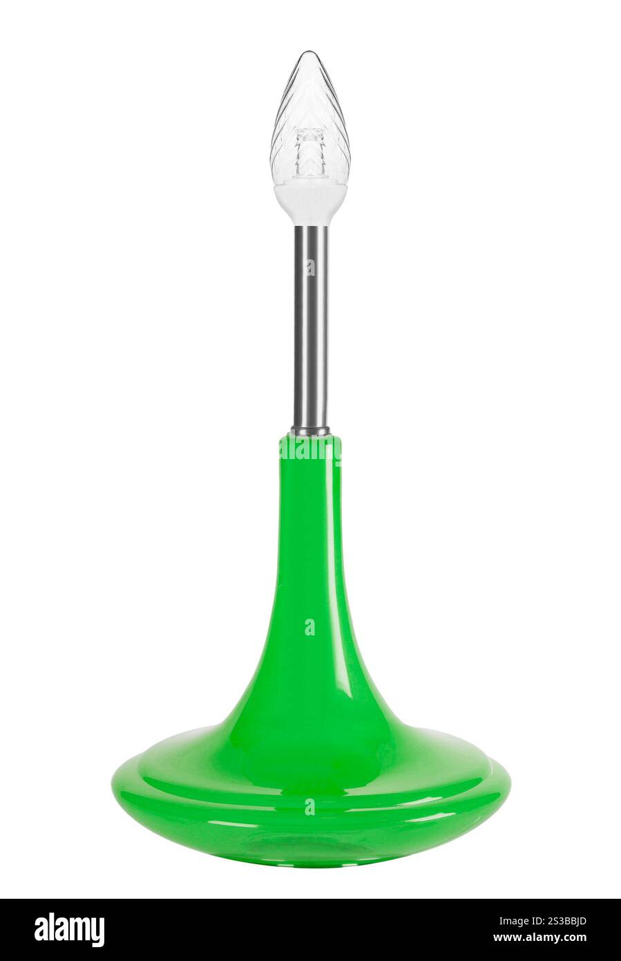 lampe métallique et verte isolée. lampe métallique et bleue isolée Banque D'Images