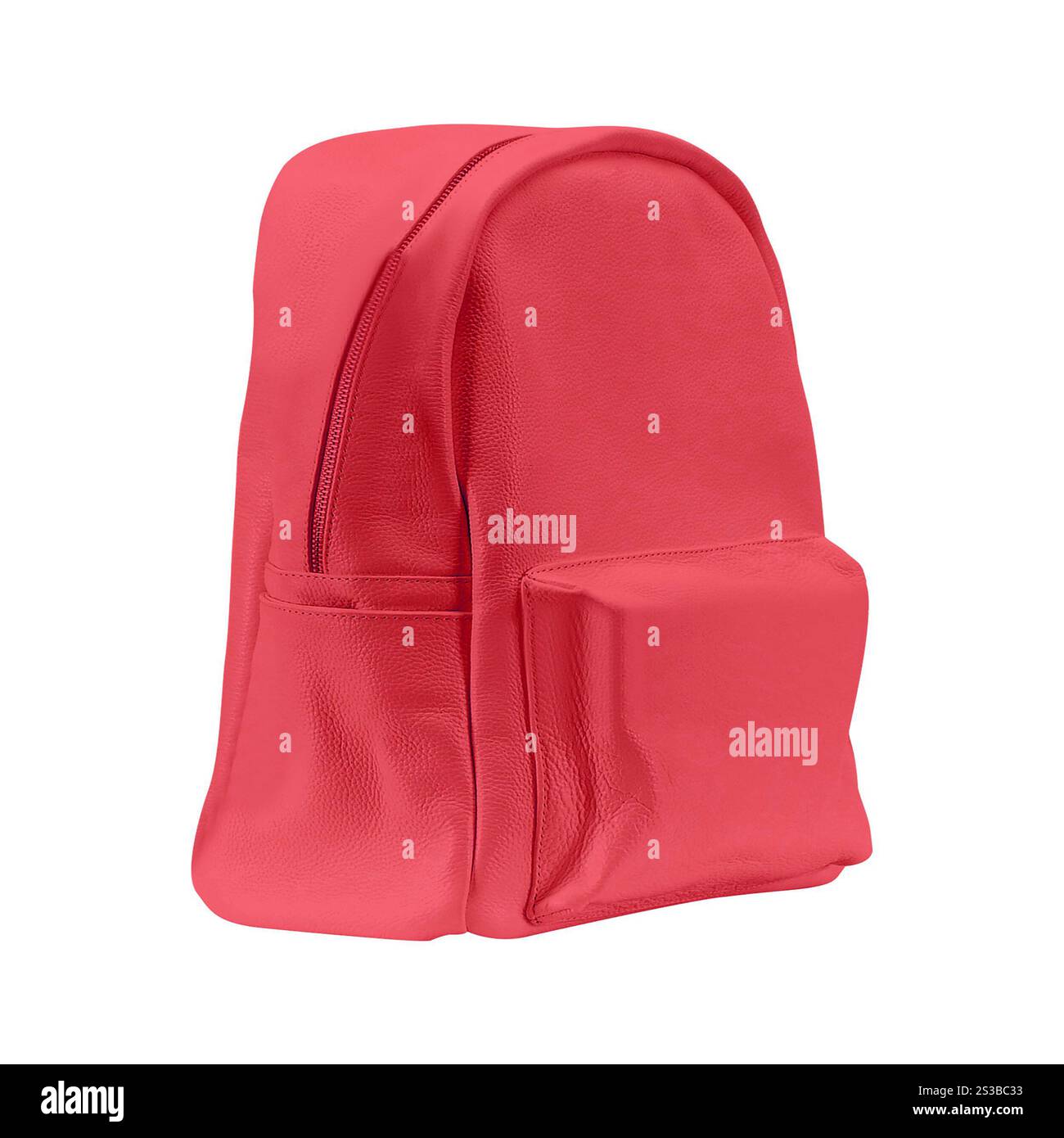 Sac à dos de couleur rouge isolé sur blanc. Sac à dos de couleur orange isolé sur blanc Banque D'Images