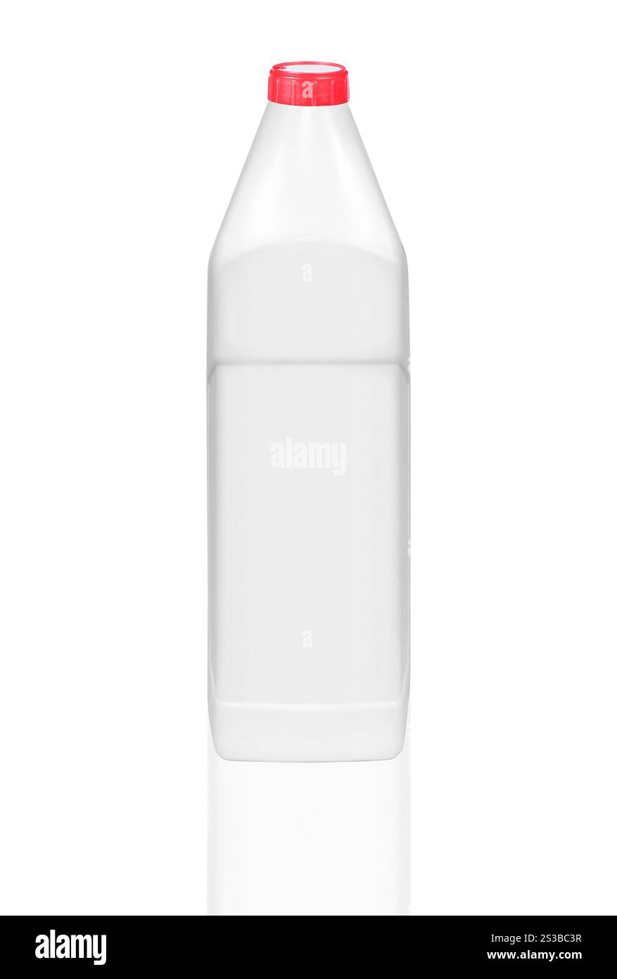 Récipient en plastique sur fond blanc Banque D'Images