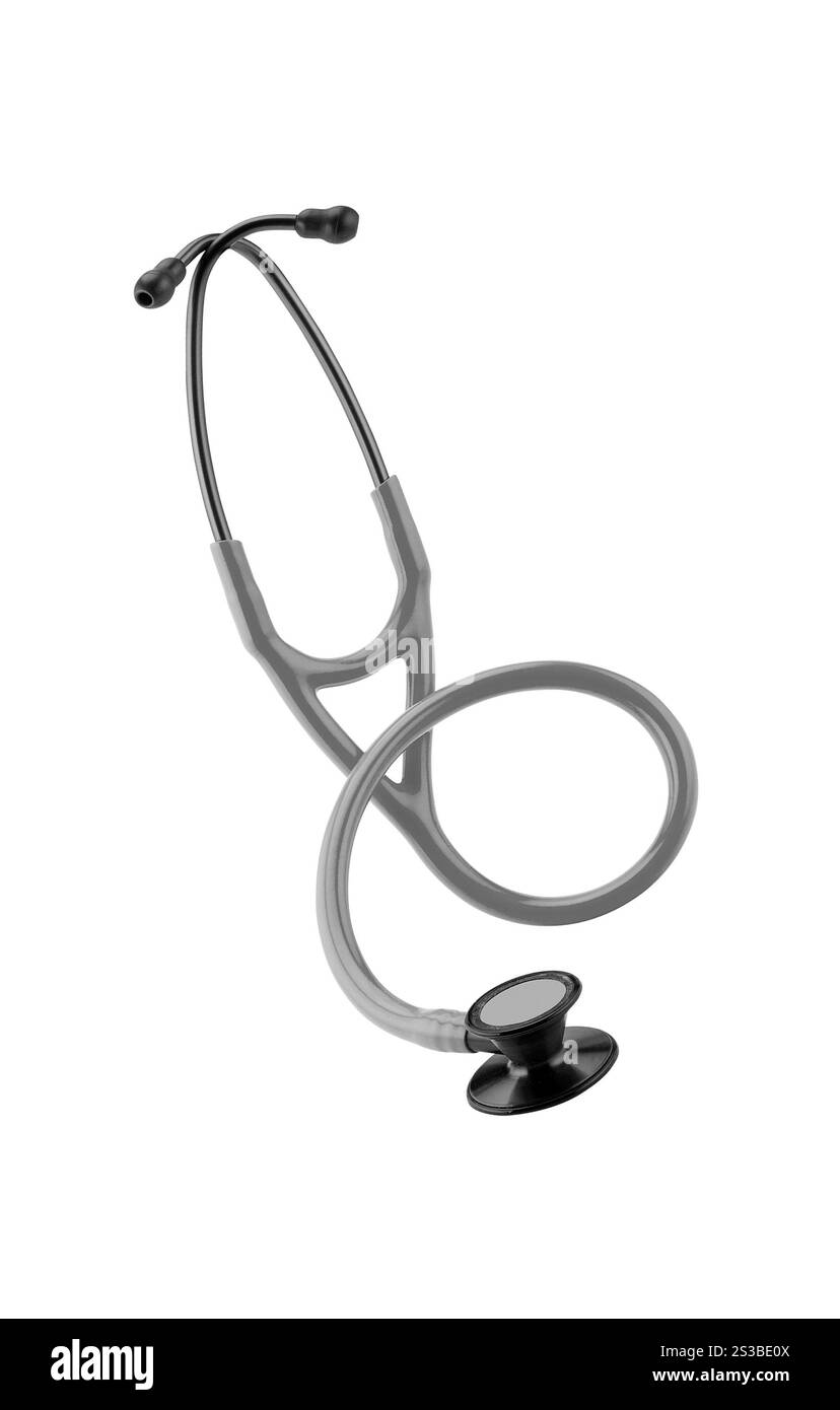 Stéthoscope isolé sur fond blanc Banque D'Images