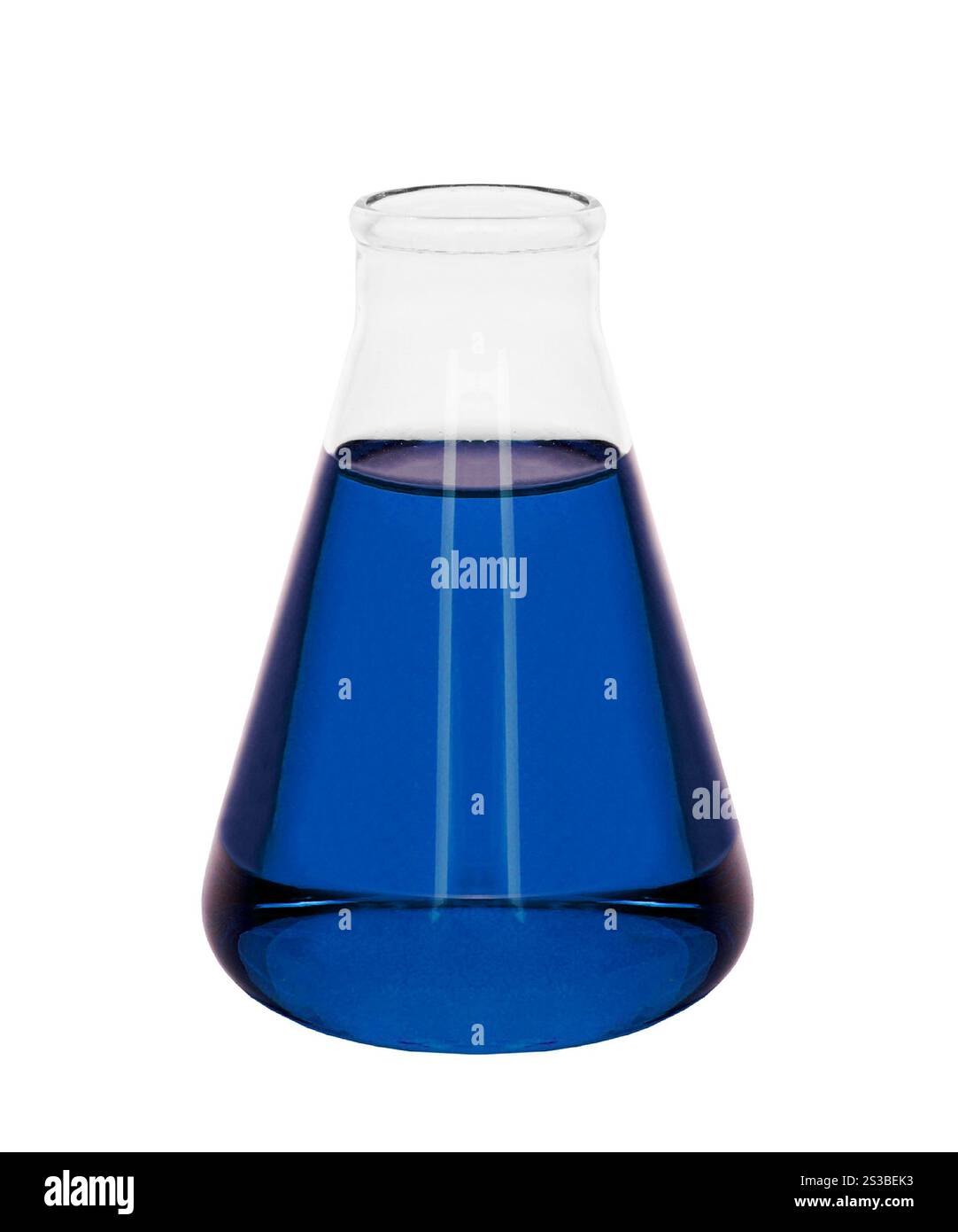 Flacon de laboratoire chimique isolé sur blanc Banque D'Images