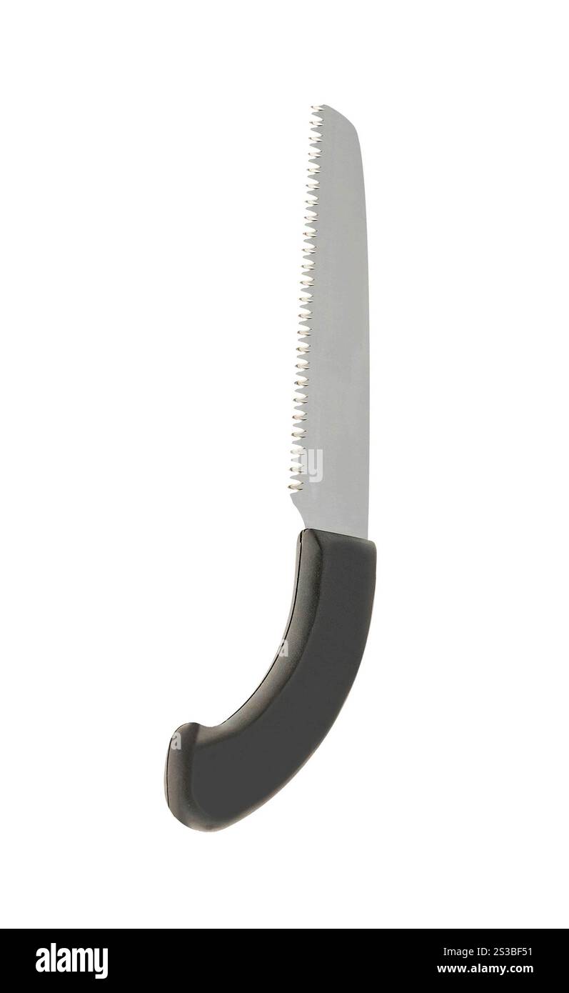 Scie à coupe transversale isolée sur blanc. Scie à coupe transversale isolée Banque D'Images