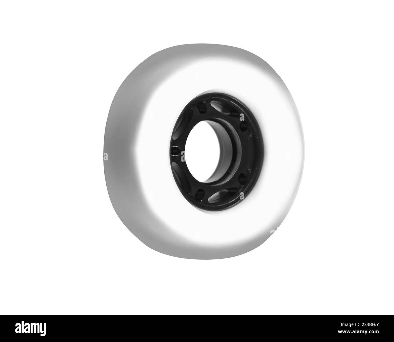 roue blanche de patin en ligne Banque D'Images