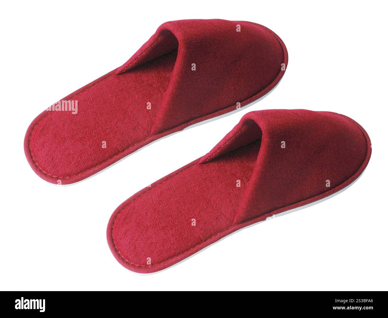 Paire de pantoufles rouges. Paire de pantoufles roses Banque D'Images