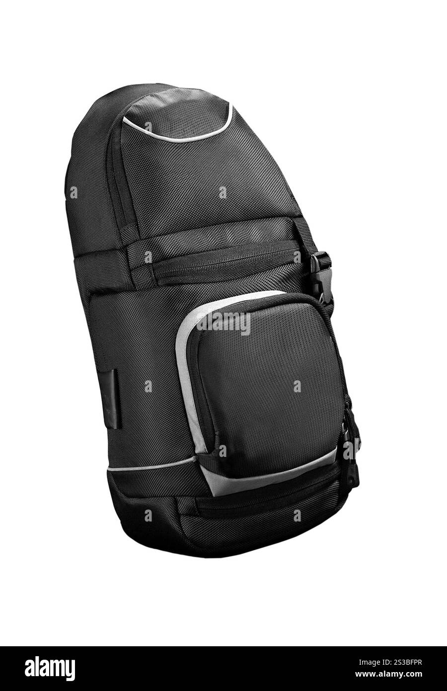 Sac à dos noir isolé sur fond blanc. Sac à dos noir isolé Banque D'Images