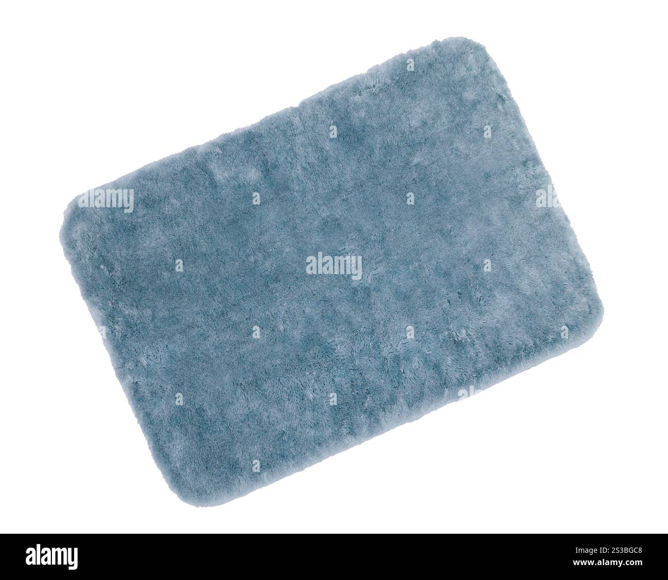 Tapis de bain bleu isolé sur blanc. Tapis de bain rouge isolé sur blanc Banque D'Images