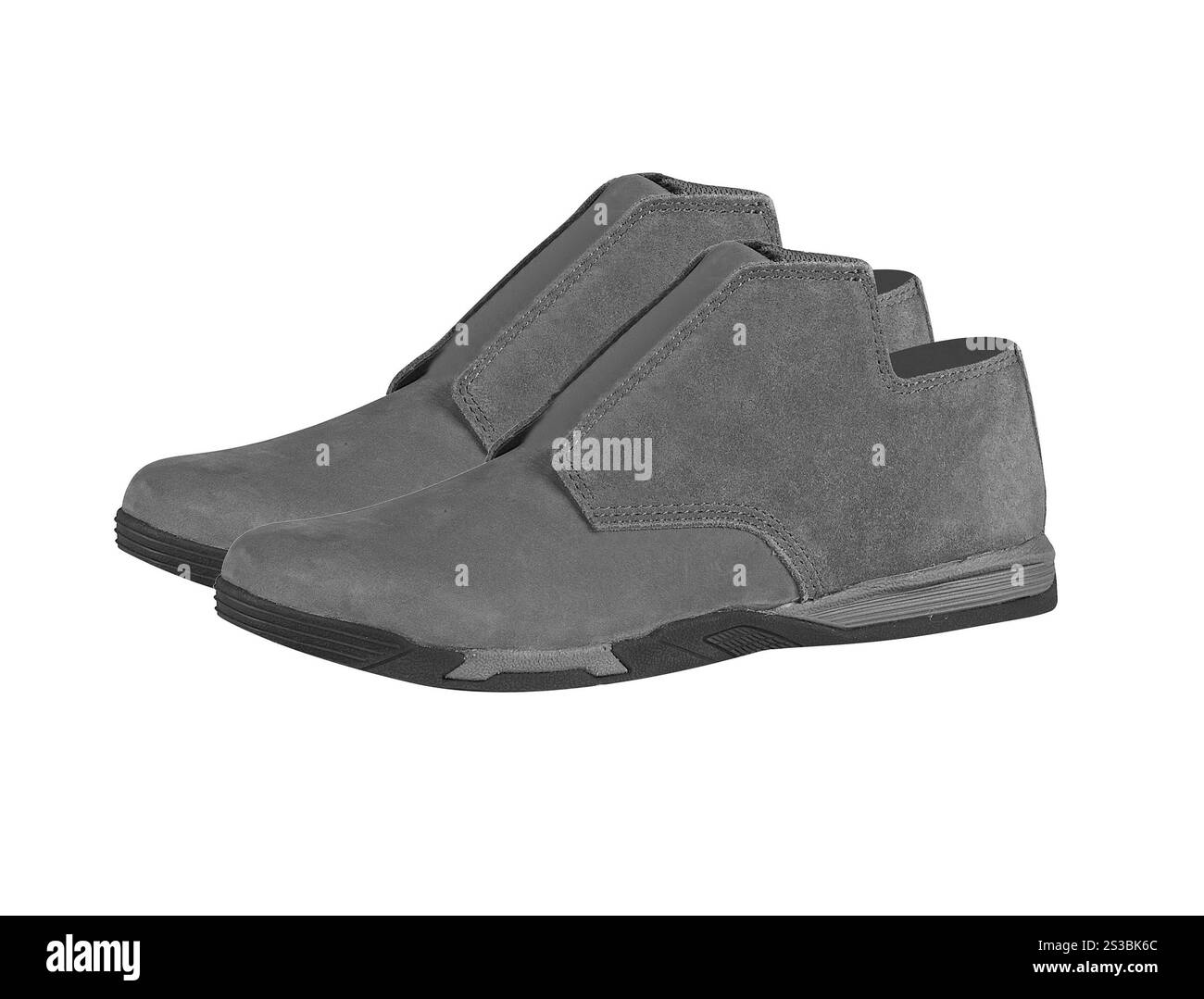 paire de chaussures en daim isolé sur fond blanc. paire de chaussures en daim isolées Banque D'Images