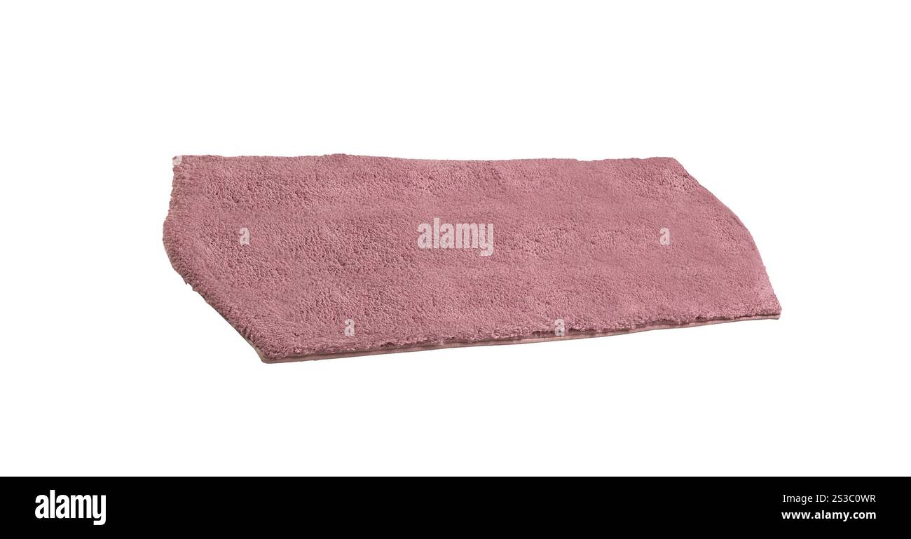 Tapis de bain rouge isolé sur blanc. Tapis de bain bleu isolé sur blanc Banque D'Images