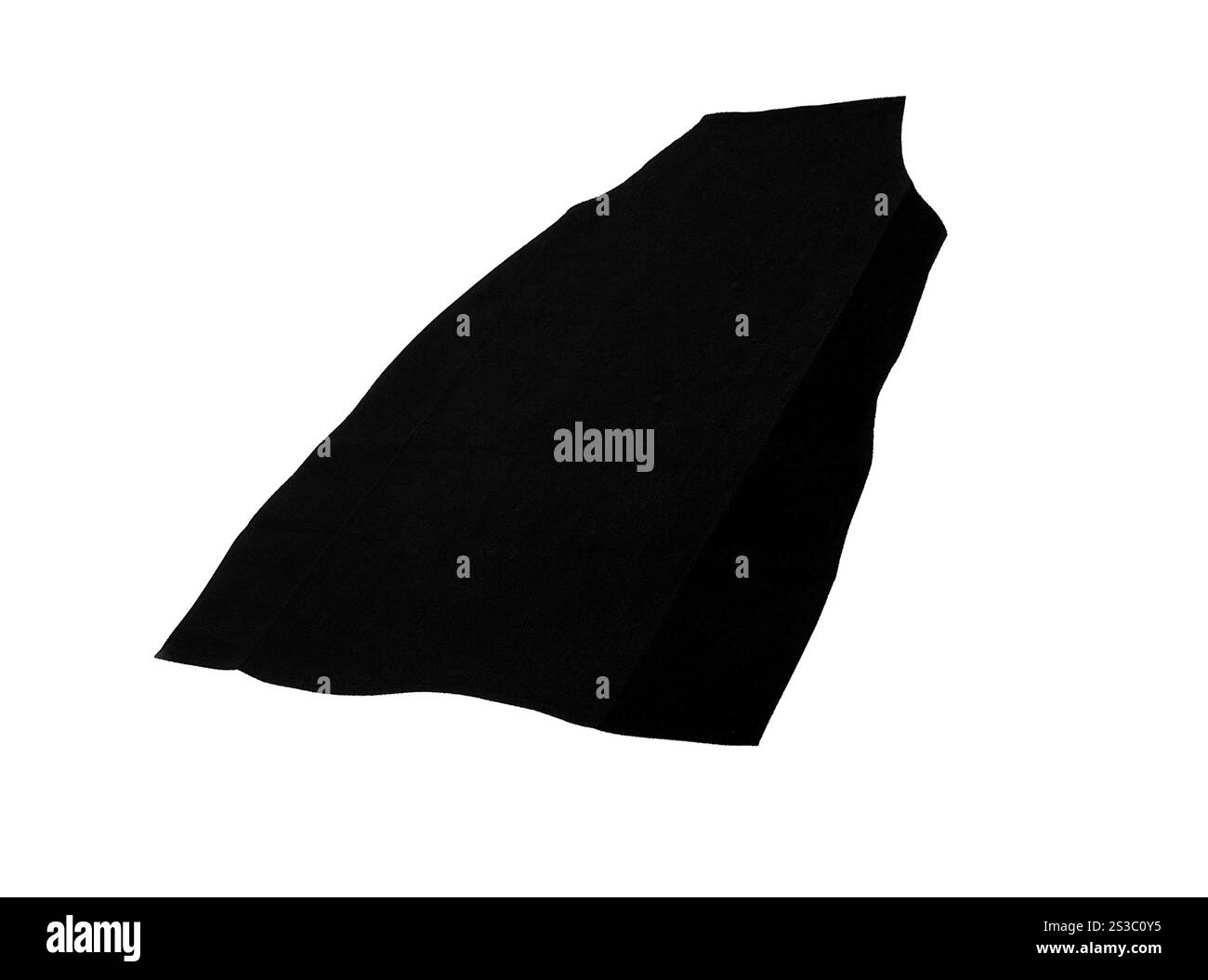 Tablier noir isolé sur fond blanc. Tablier noir isolé Banque D'Images