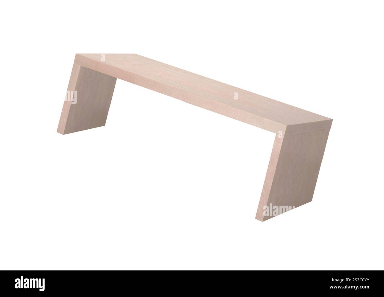 Banc de parc en bois isolé sur fond blanc. Banc de parc en bois isolé Banque D'Images