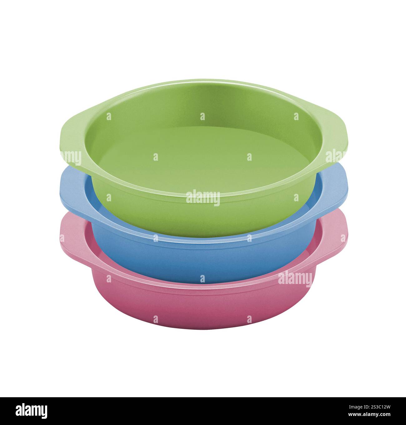 Bols de nourriture pour chiens isolés sur fond blanc Banque D'Images