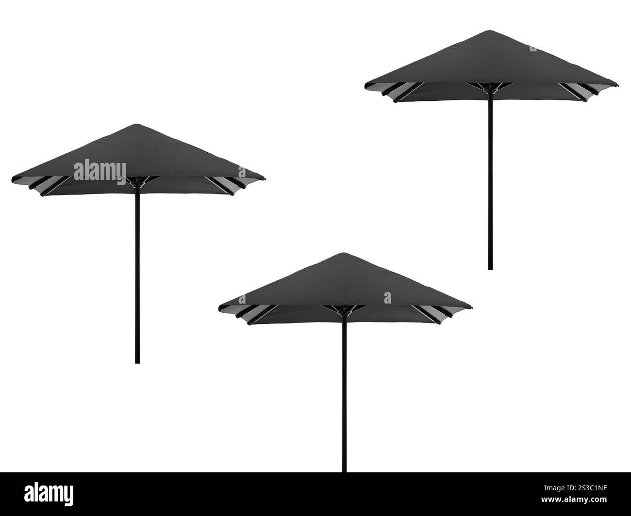 parasols de plage isolés sur fond blanc. parasols de plage Banque D'Images