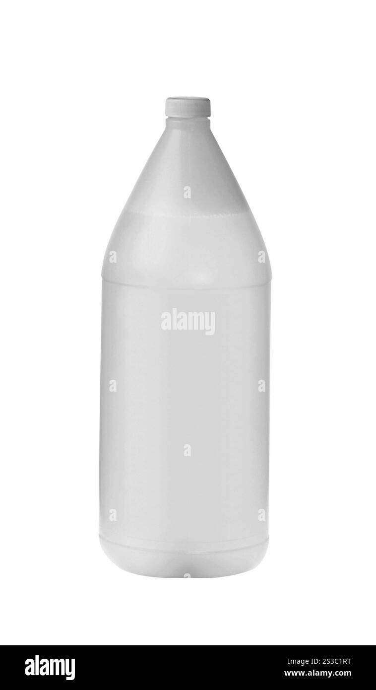 Conteneur en plastique sur fond blanc. Récipient en plastique Banque D'Images