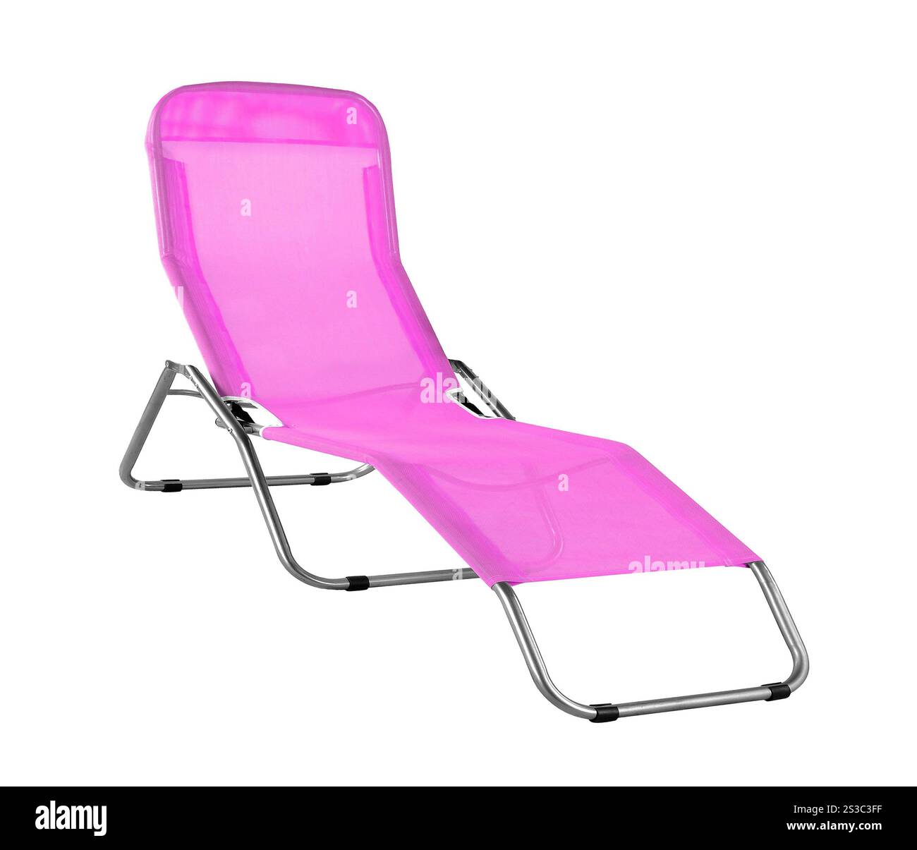 transat rose isolé. transat bleu isolé Banque D'Images