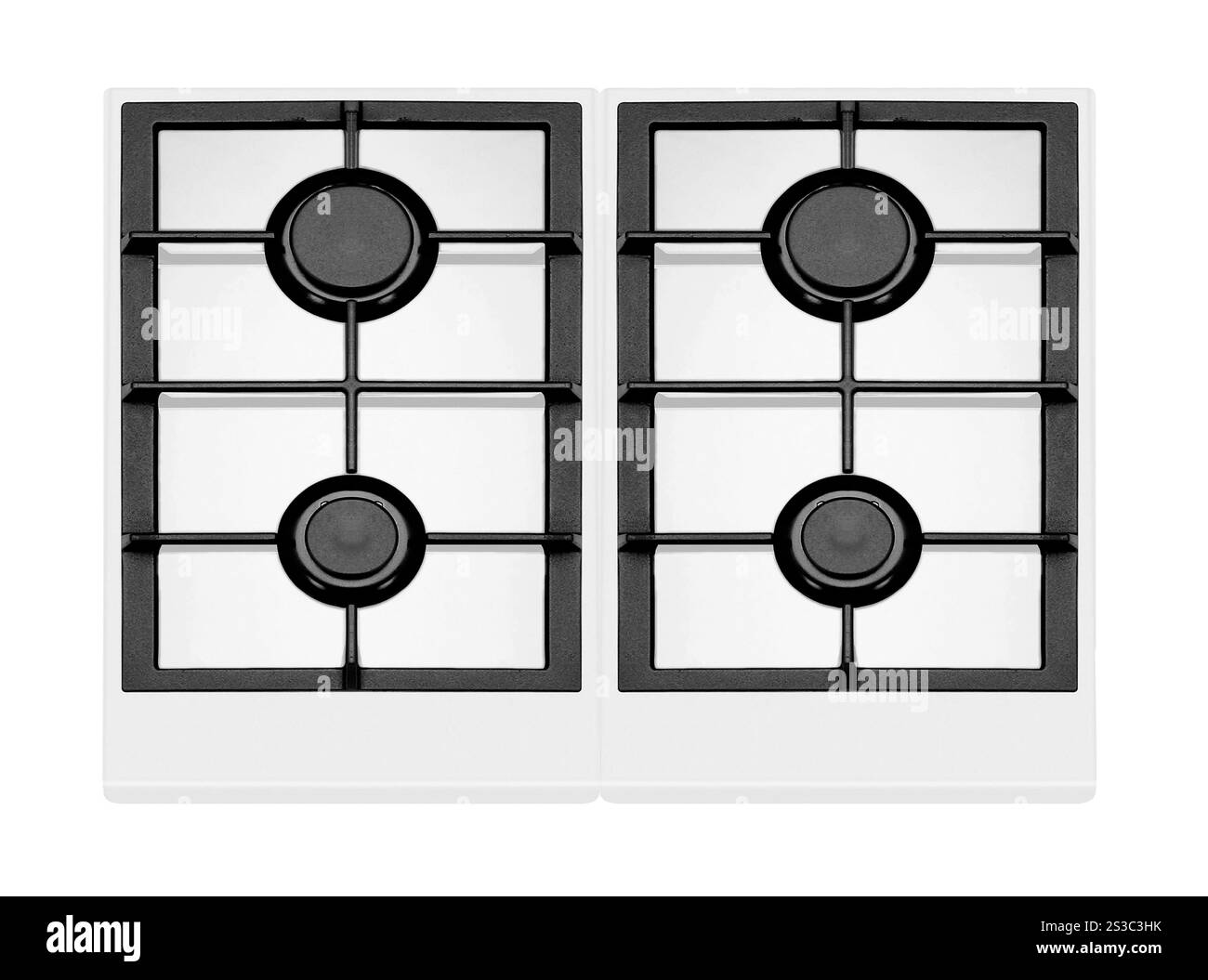 La partie supérieure de la cuisinière à gaz moderne deux brûleurs. cuisinière à gaz moderne deux brûleurs Banque D'Images La partie supérieure de la cuisinière à gaz moderne deux brûleurs. cuisinière à gaz moderne deux brûleurs Banque D'Images