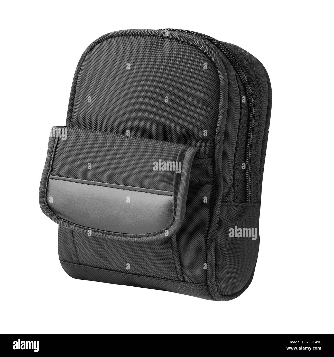 sac à dos noir, isolé. sac à dos bleu, isolé Banque D'Images