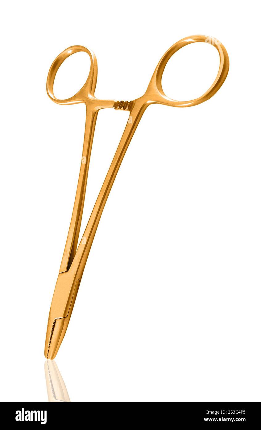 instrument chirurgical isolé sur fond blanc. instrument chirurgical isolé Banque D'Images