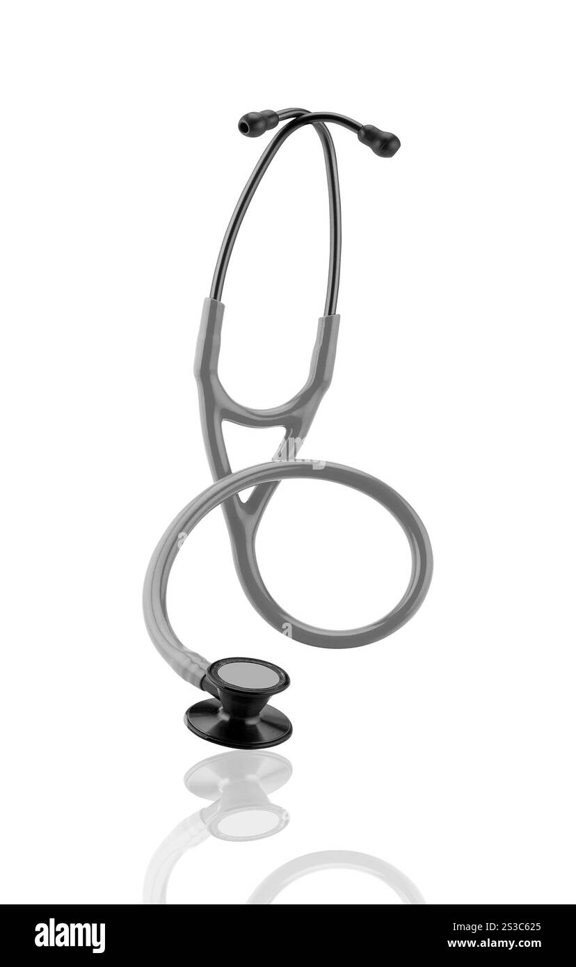 Stéthoscope isolé sur fond blanc Banque D'Images