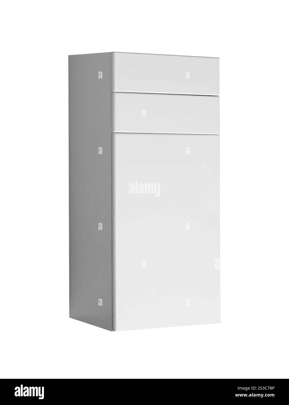 Commode en bois blanc isolé. Commode en bois blanc Banque D'Images