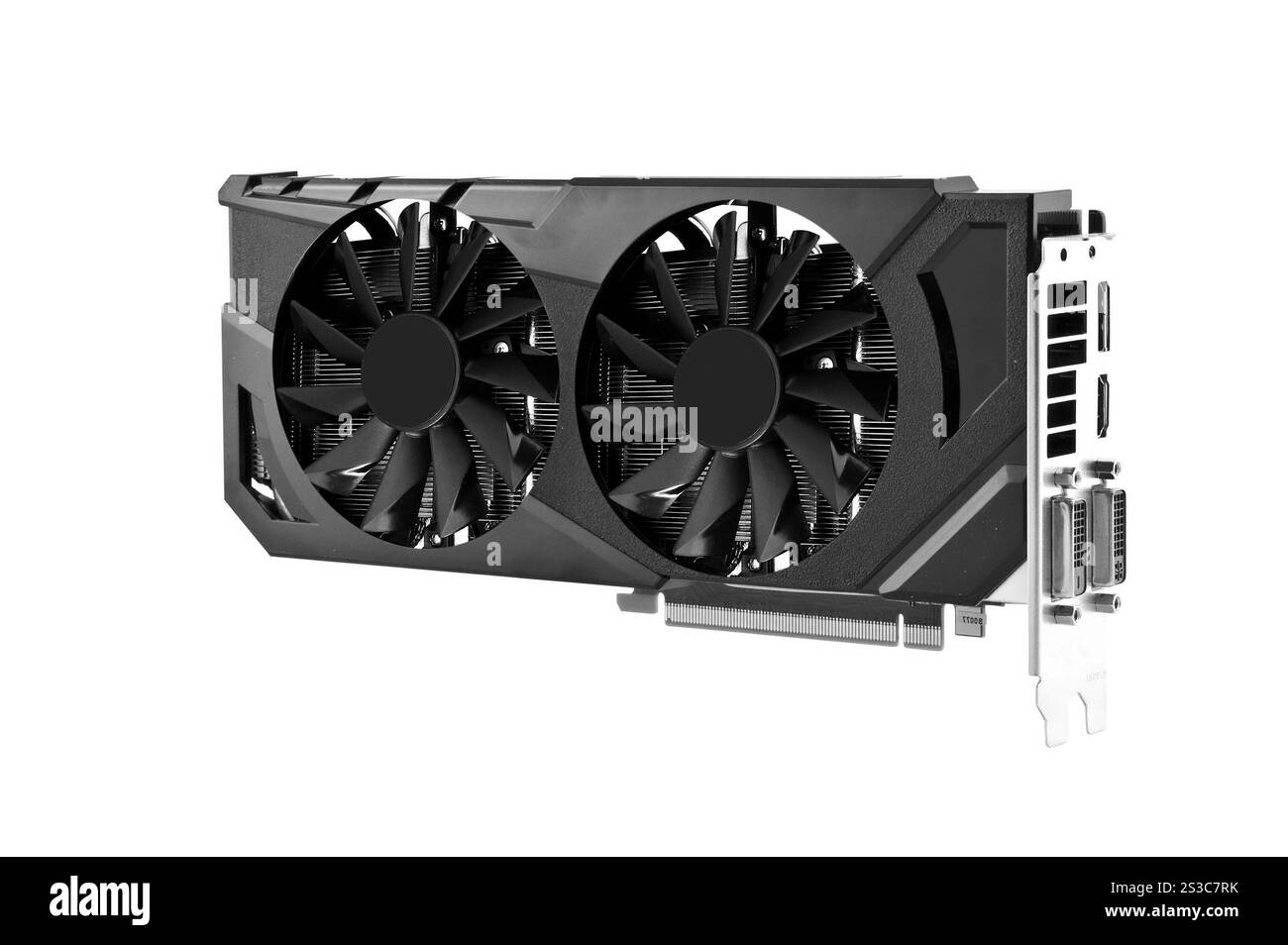 carte vidéo isolée sur fond blanc. carte vidéo isolée sur blanc Banque D'Images