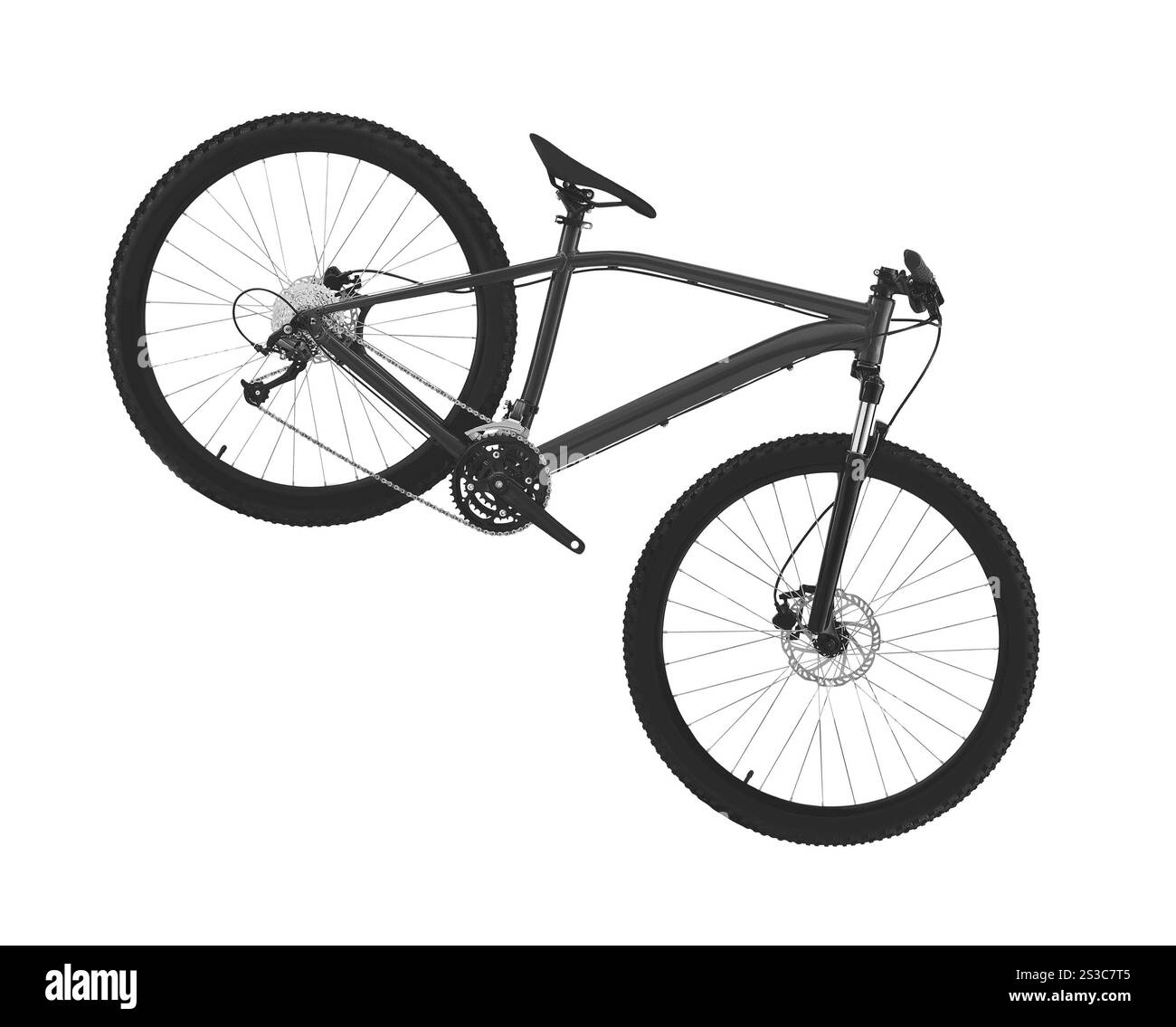 Nouveau vélo noir isolé sur un blanc. Nouveau vélo isolé sur un blanc Banque D'Images