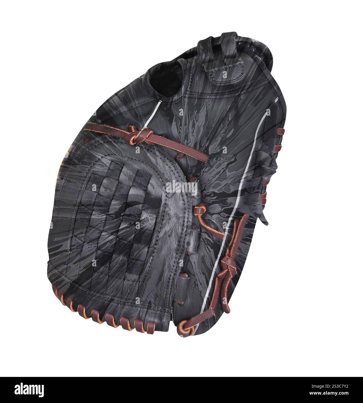 Gants de baseball ou softball en cuir isolés Banque D'Images