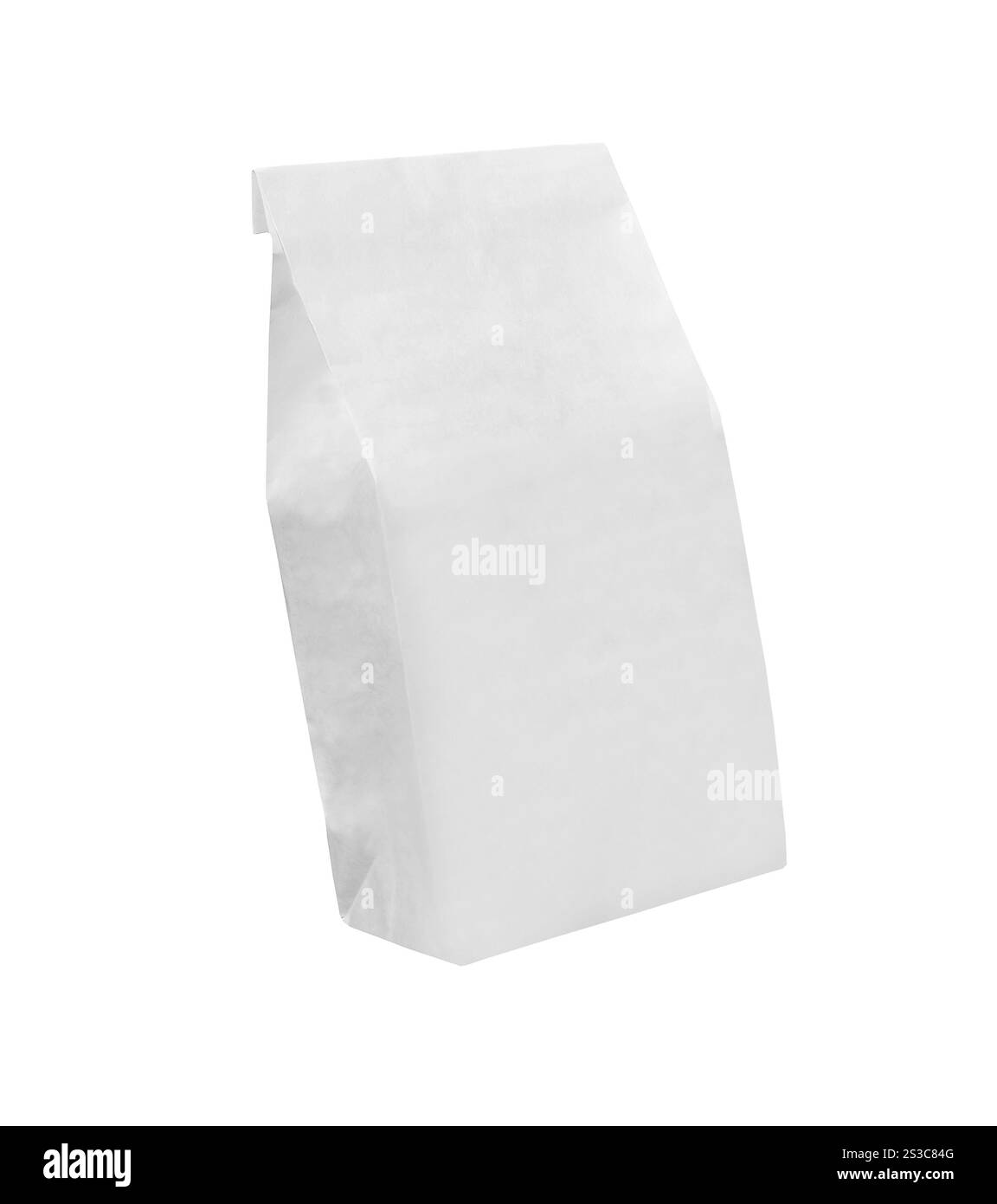 recycler le sac en papier blanc isolé sur blanc. recyclez le sac en papier blanc Banque D'Images