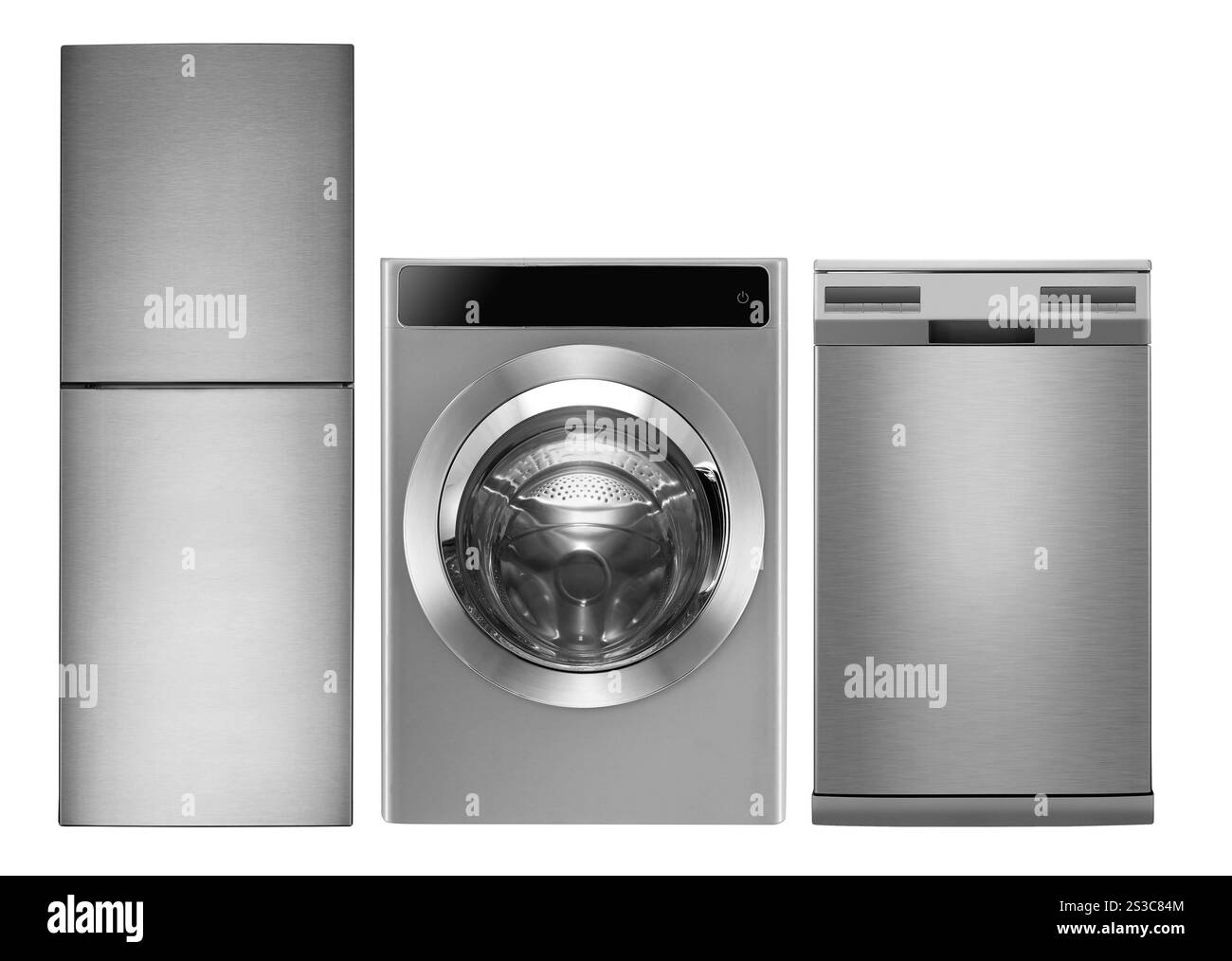 lave-linge, lave-vaisselle et réfrigérateur isolé. lave-linge, lave-vaisselle et réfrigérateur Banque D'Images