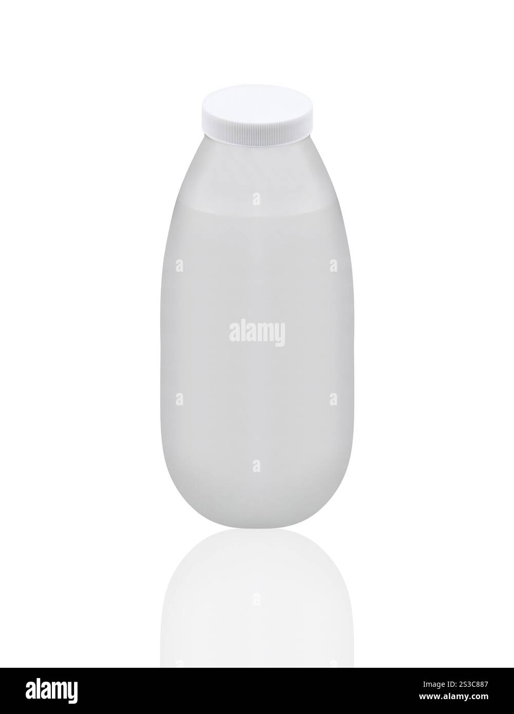 Récipient en plastique blanc isolé sur fond blanc Banque D'Images