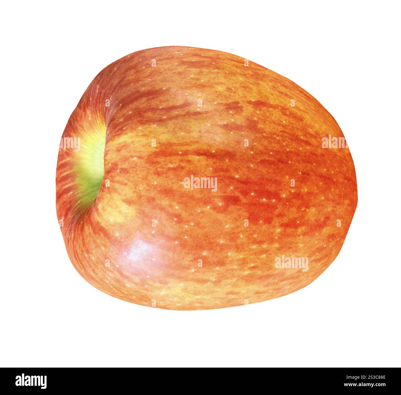 Pomme Rouge isolé sur fond blanc Banque D'Images