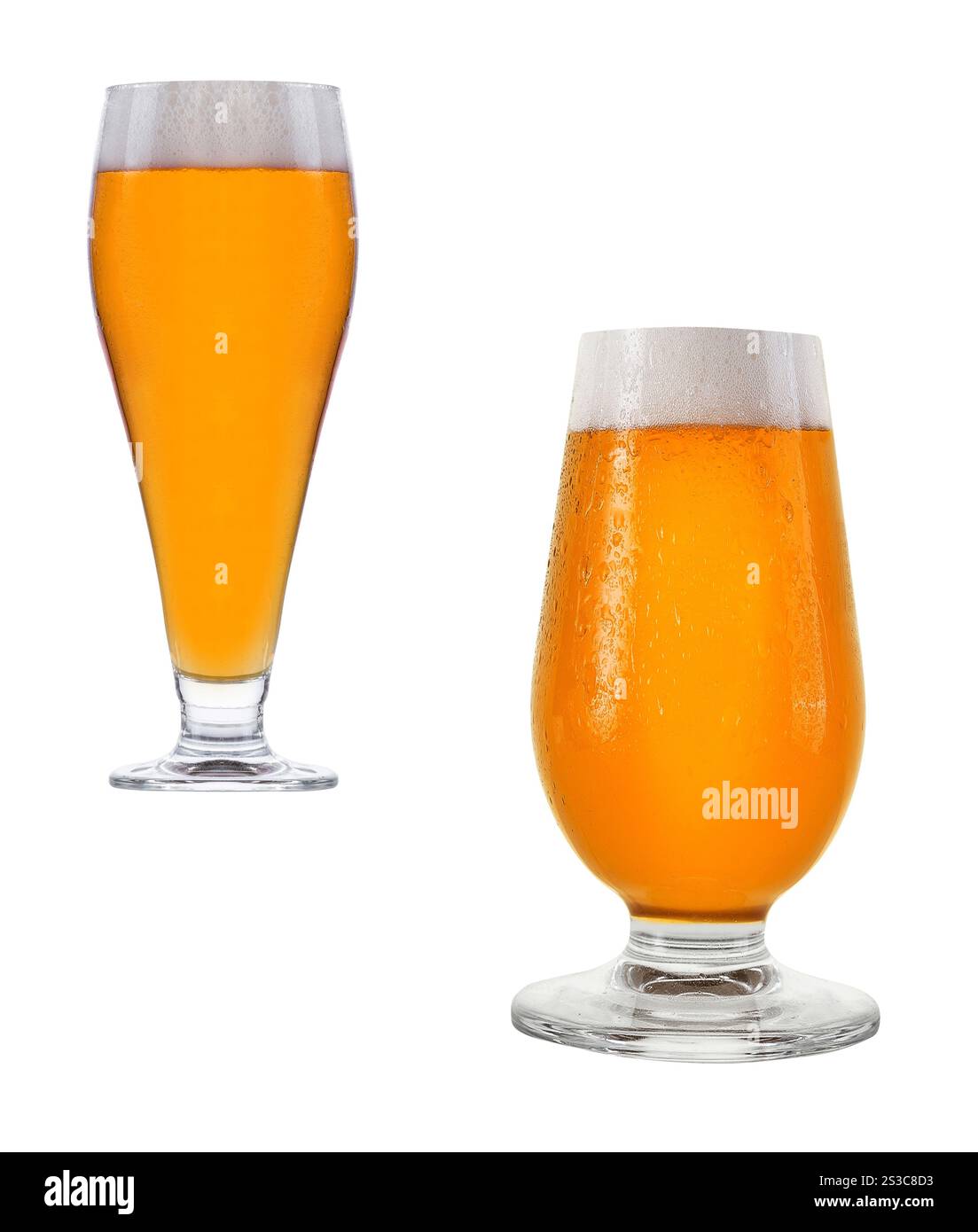 Verres à bière isolés sur fond blanc. Verre à bière isolé sur fond blanc Banque D'Images