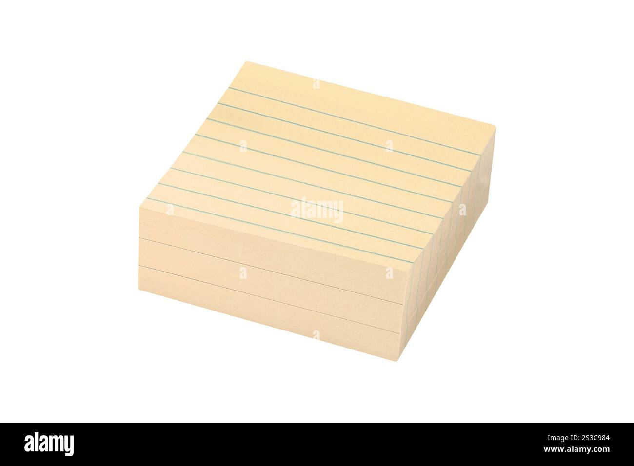 notes adhésives jaunes isolées sur blanc. notes adhésives roses isolées sur blanc Banque D'Images