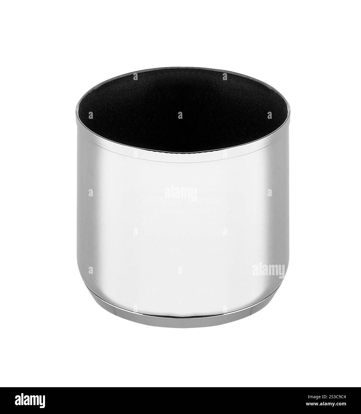 Marmite en acier inoxydable isolated on white Banque D'Images