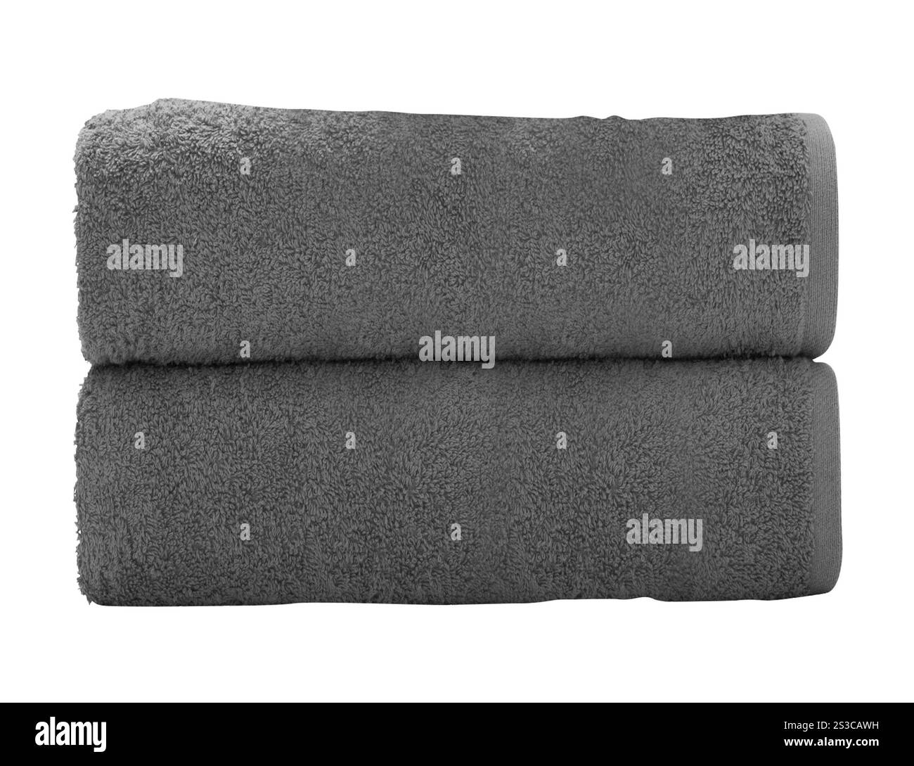serviettes d'hôtel en peluche isolées sur fond blanc Banque D'Images
