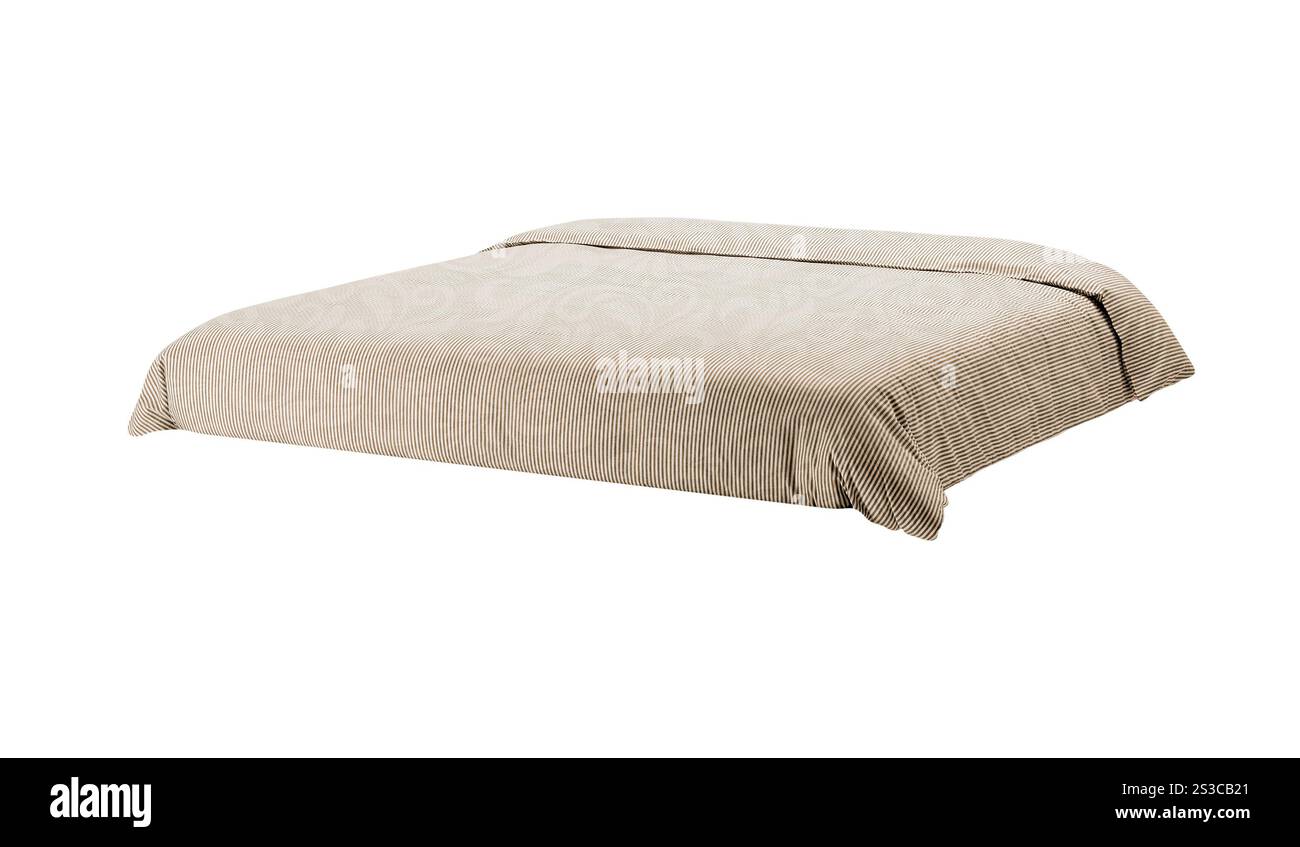 un lit isolé sur fond blanc Banque D'Images