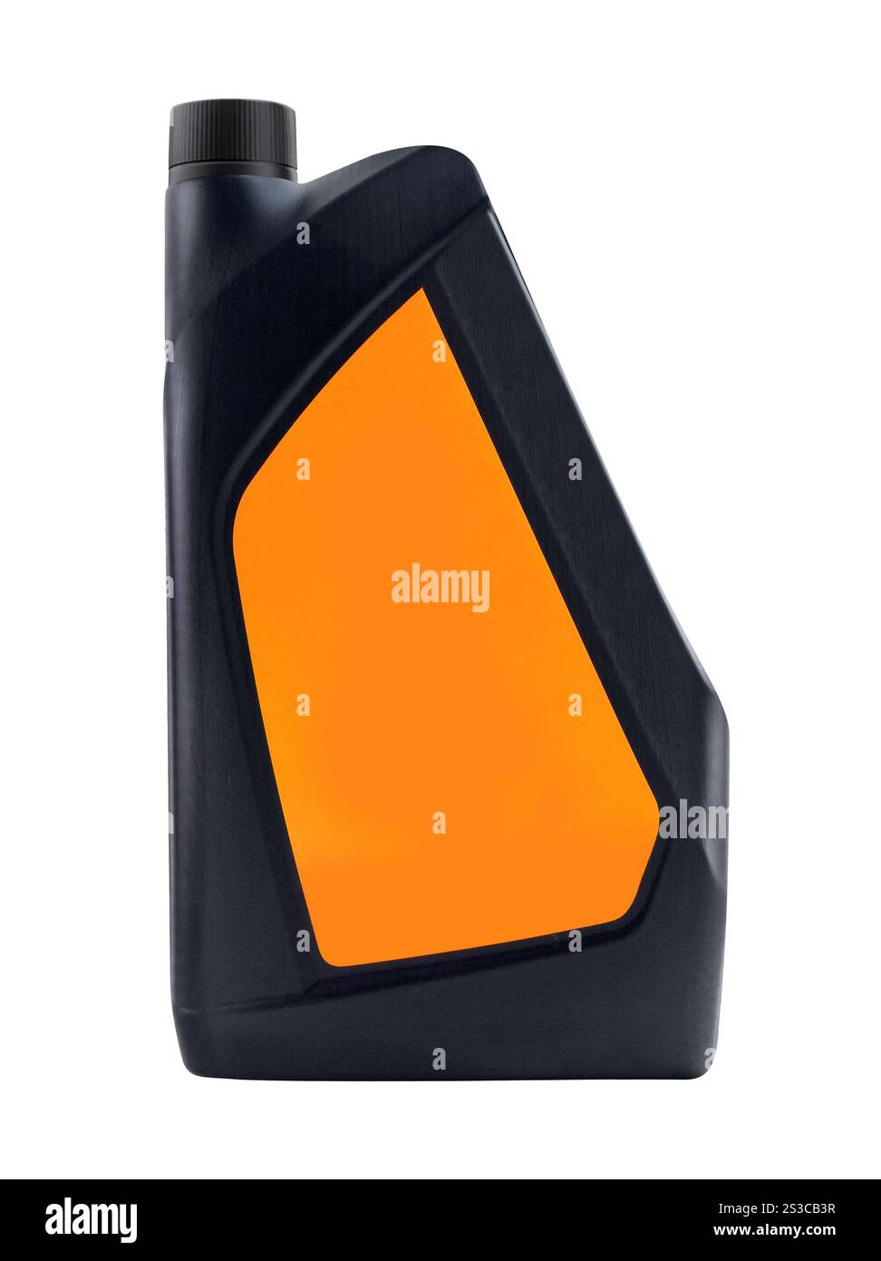Bouteille avec de l'huile machine isolé sur fond blanc Banque D'Images