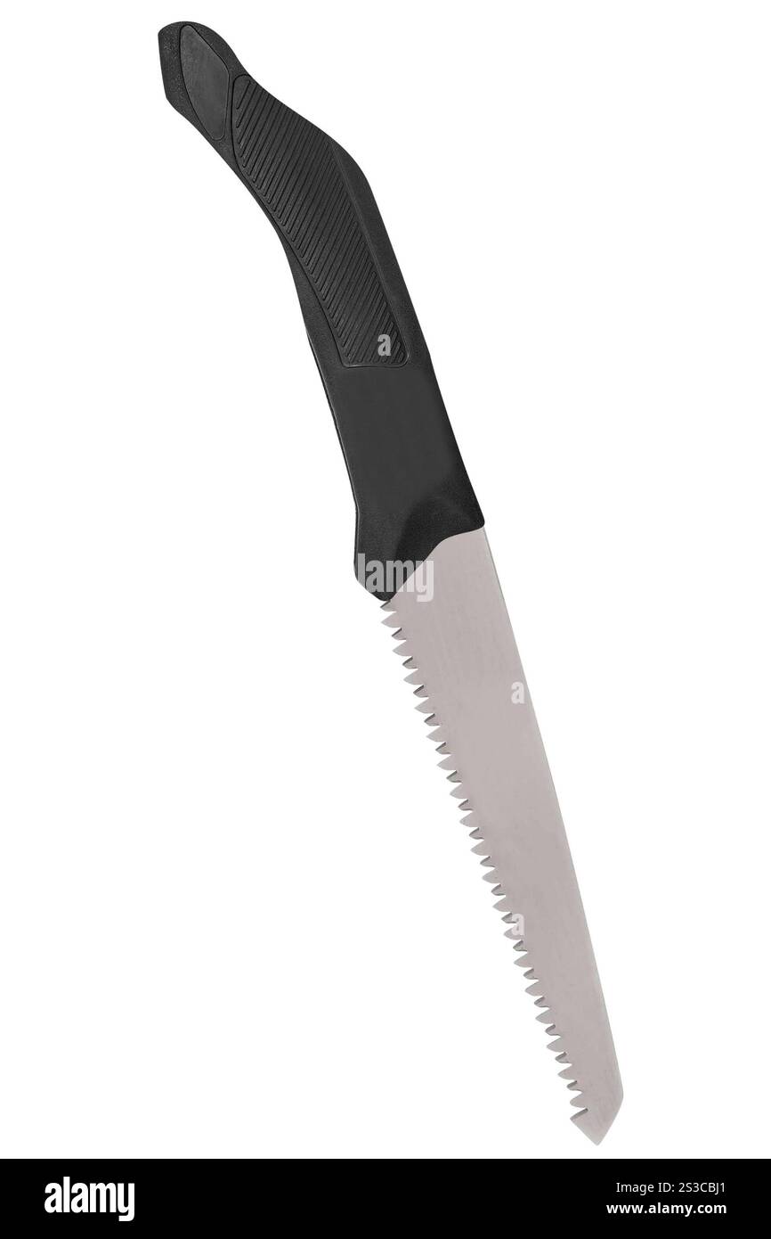 Scie à main isolé Banque D'Images