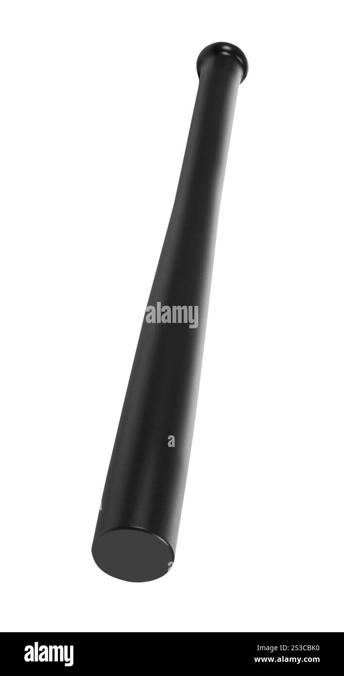 Batte de baseball en bois isolée sur blanc Banque D'Images