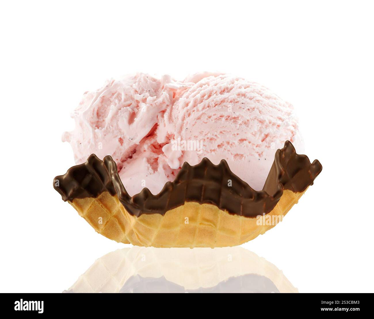 crème glacée dans un panier Banque D'Images