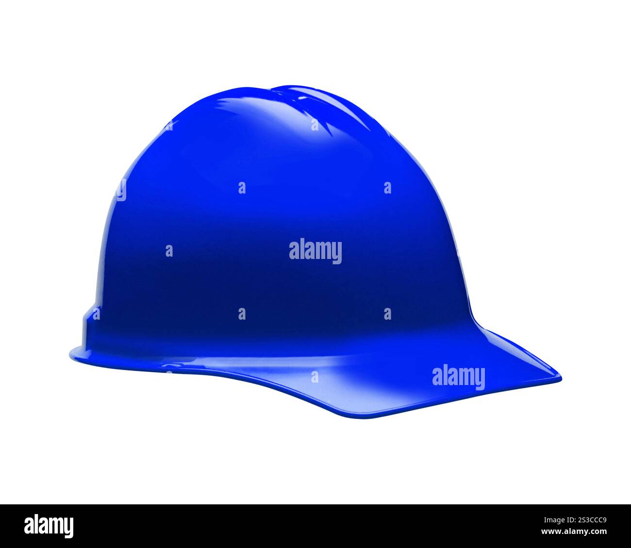 Casque de construction isolé sur fond blanc Banque D'Images