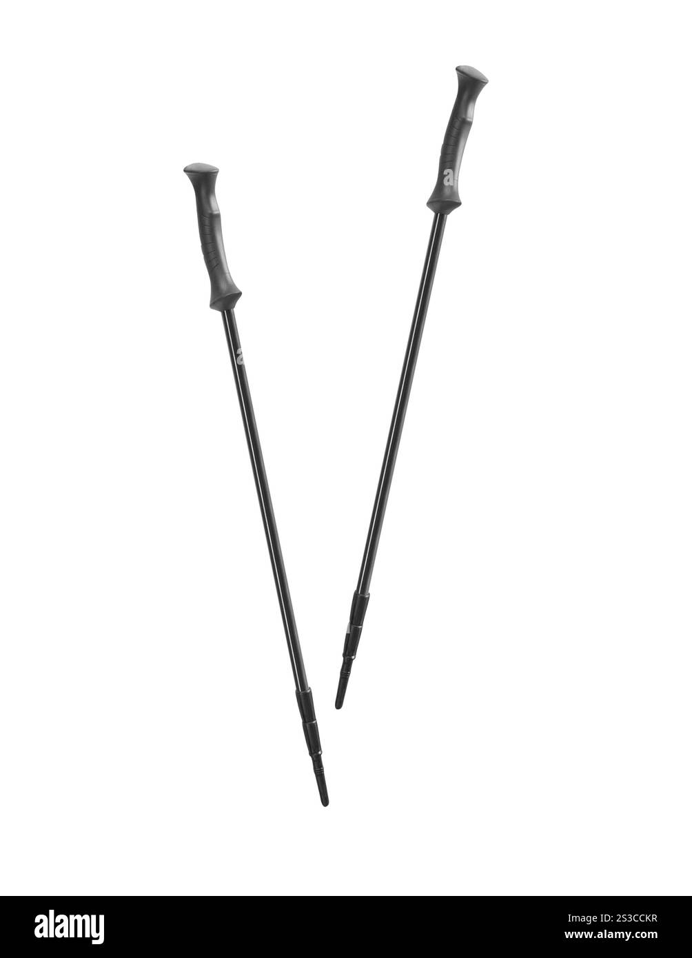 bâtons de ski isolés sur fond blanc Banque D'Images