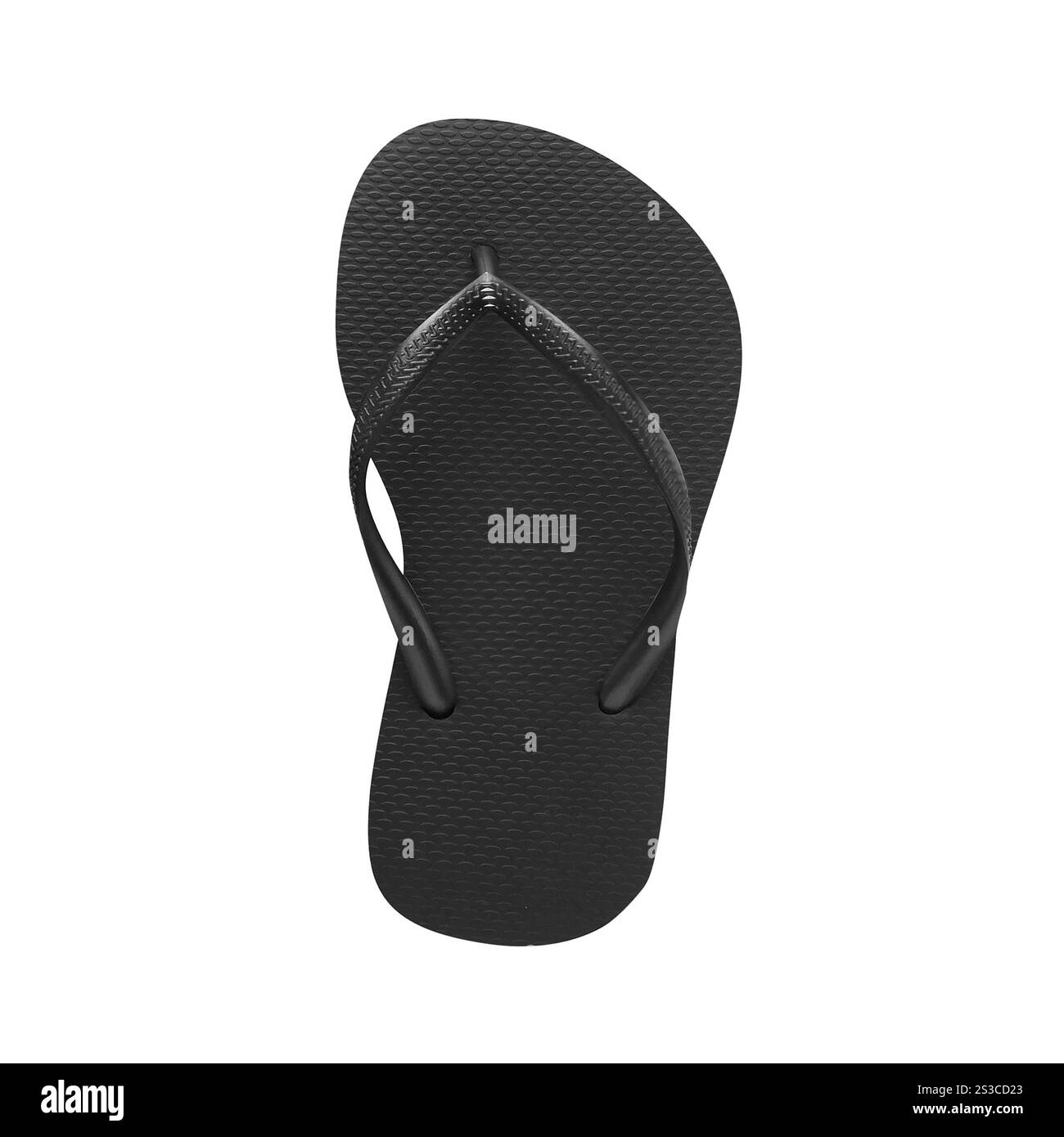 Tongs noires isolées sur fond blanc. Tongs bleues isolées sur fond blanc Banque D'Images