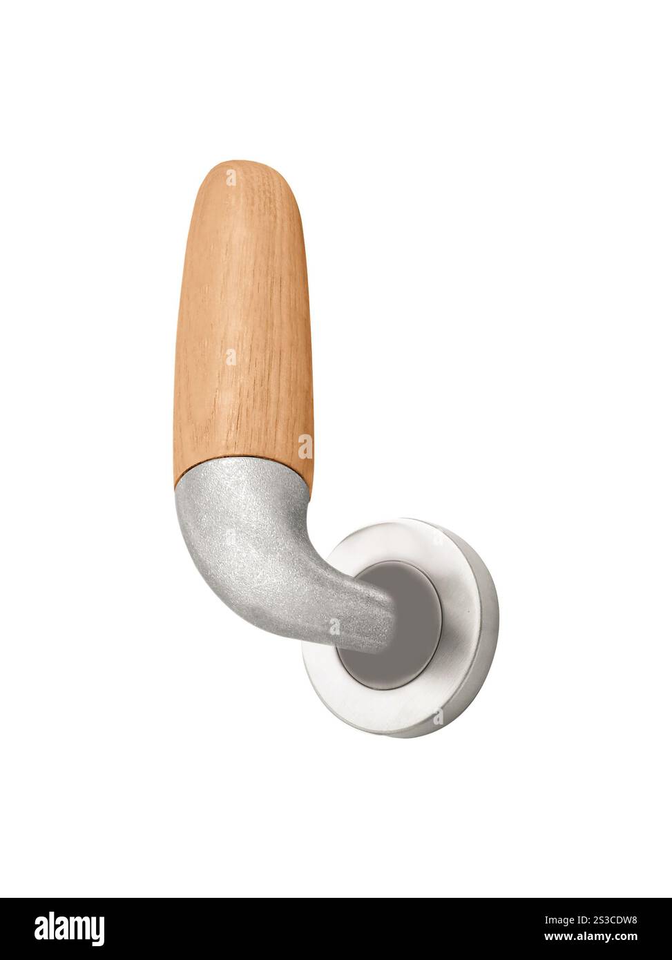 poignée de porte isolée sur fond blanc Banque D'Images