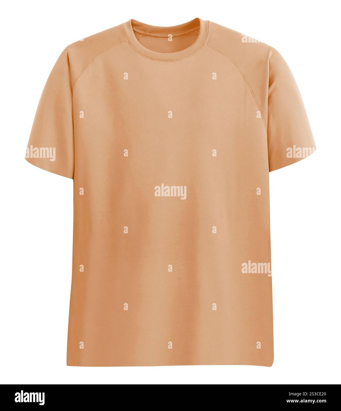 tshirt beige isolé sur blanc. Tshirt bleu isolé sur blanc Banque D'Images