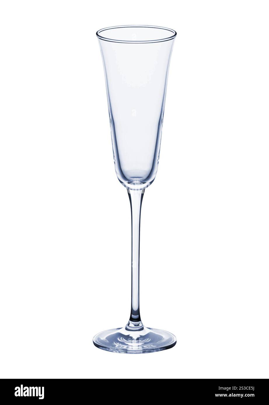 Verre à champagne isolé sur blanc Banque D'Images