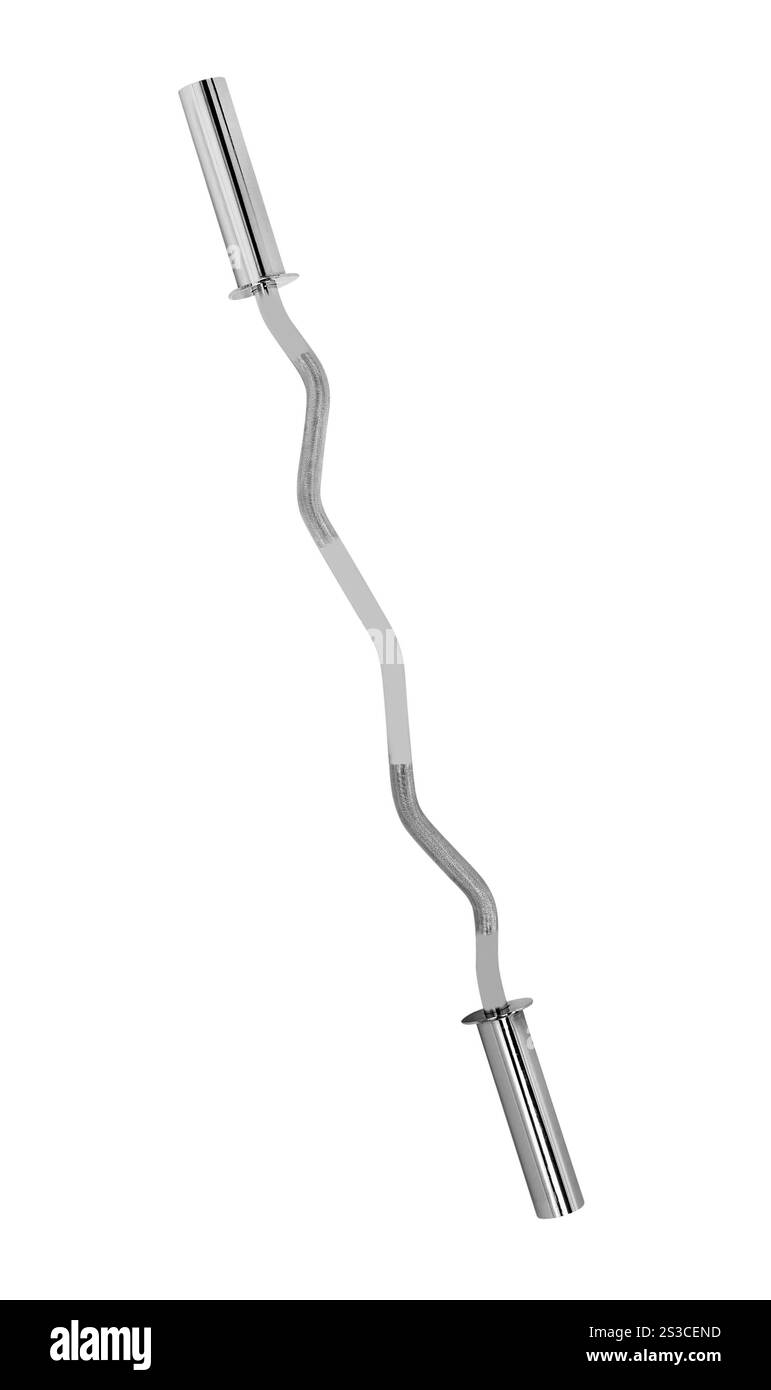 Barre de sport et de fitness isolée sur blanc Banque D'Images