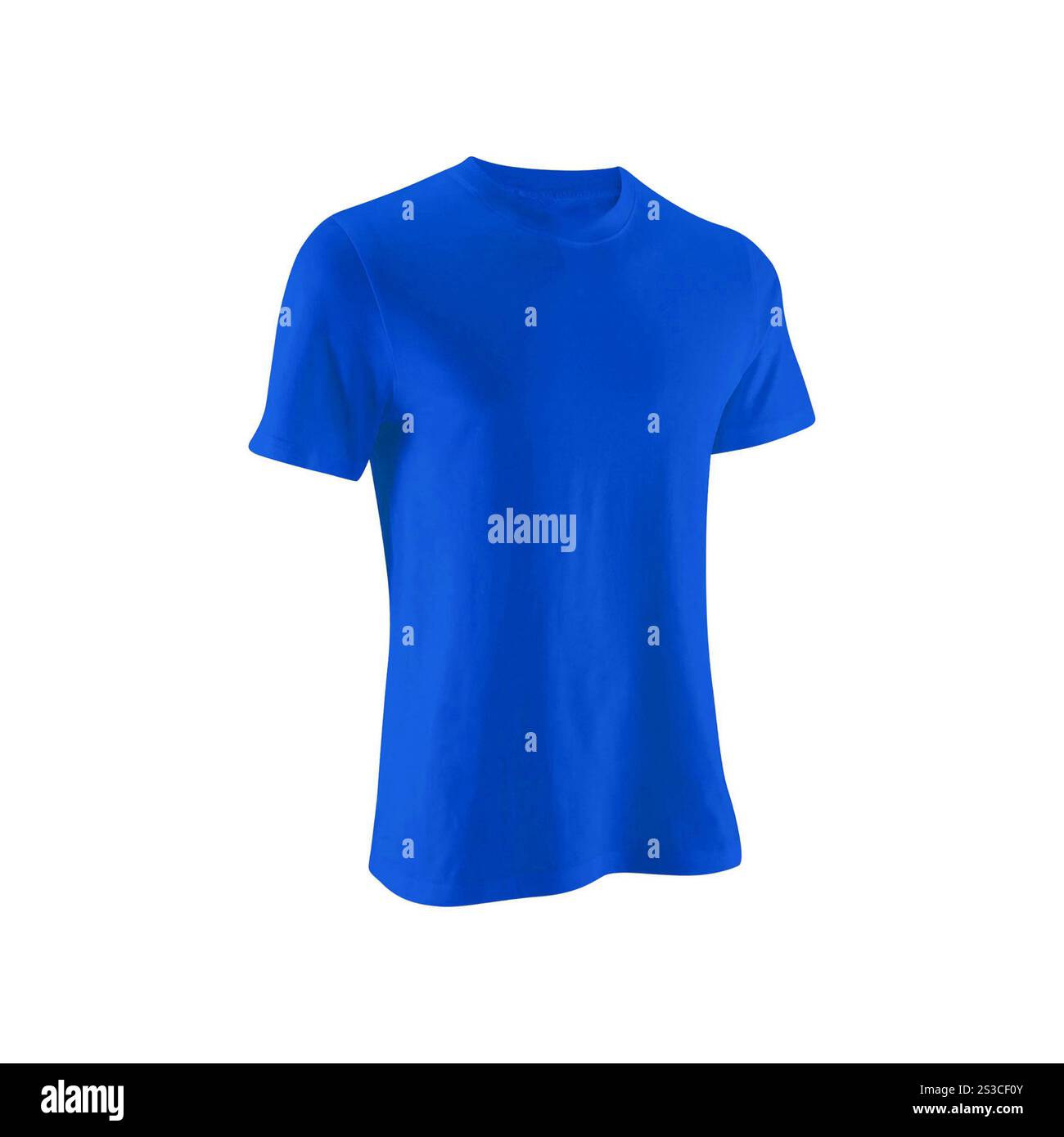 tshirt bleu isolé sur blanc. tshirt jaune isolé sur blanc Banque D'Images